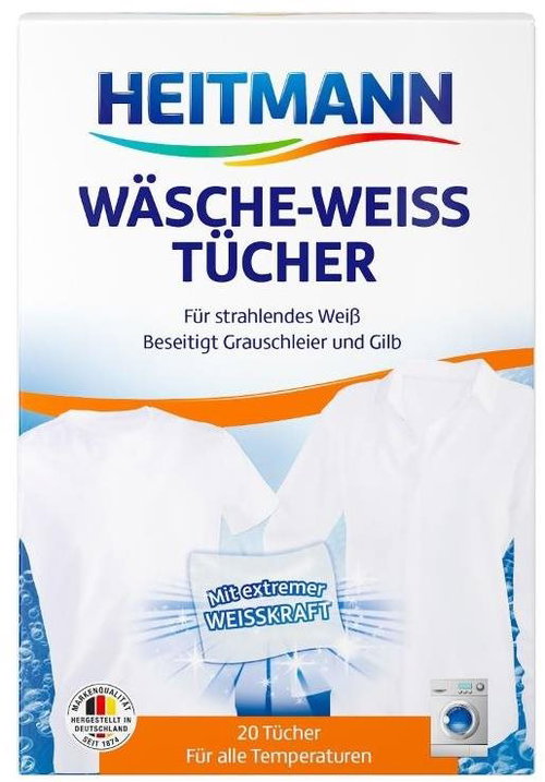 HEITMANN White napkins for the washing machine 20 pcs - Colour Absorbing Sheets - Main image